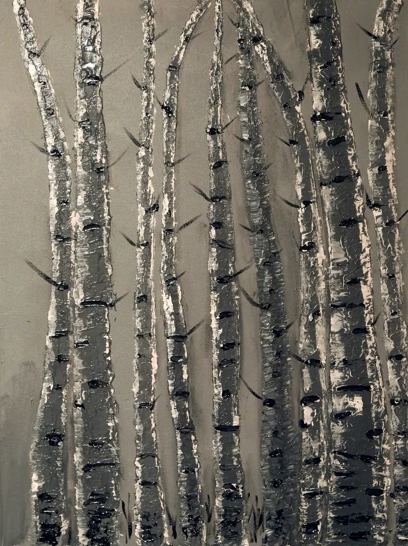 Birch Grove — painting on canvas, by Jeanette Ernst