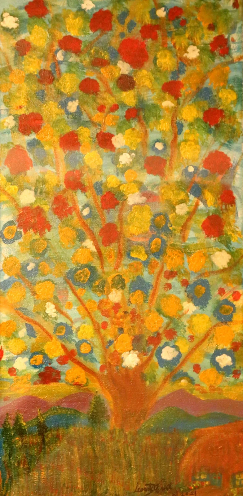 Blossom Tree — painting on canvas, by Jeanette Ernst