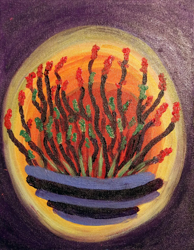 Glowing Bowl — painting on canvas, by Jeanette Ernst