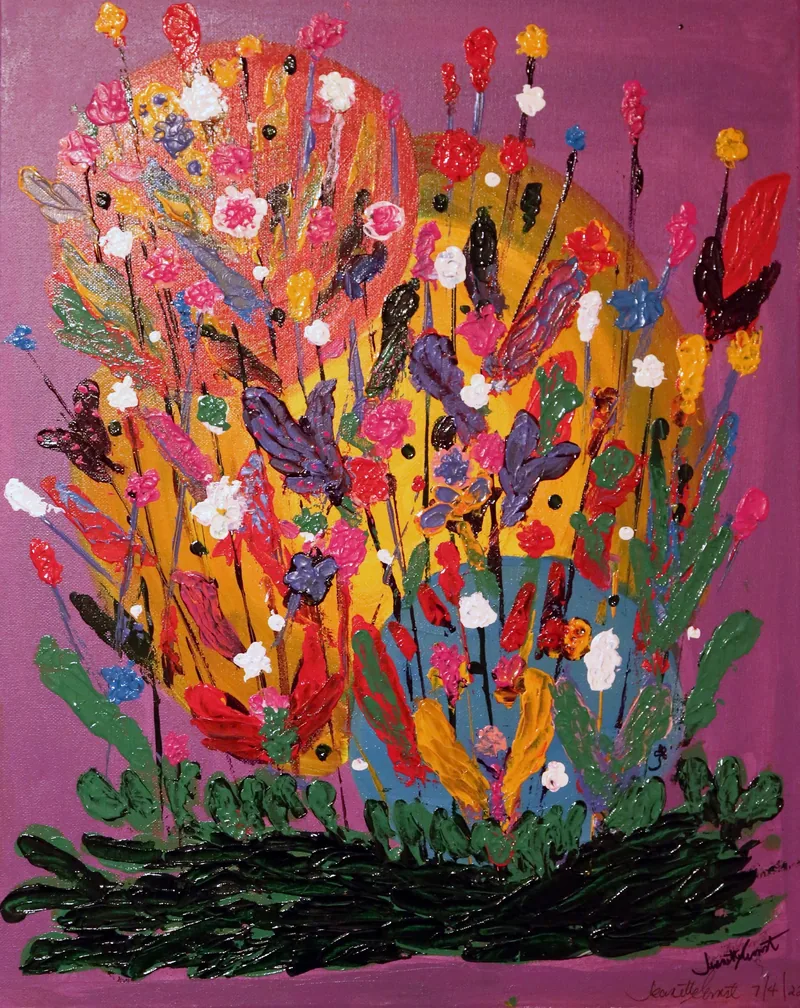 Wildflower Burst — painting on canvas, by Jeanette Ernst